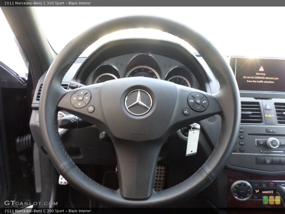 Black Interior Steering Wheel for the 2011 Mercedes-Benz C 300 Sport #94187530