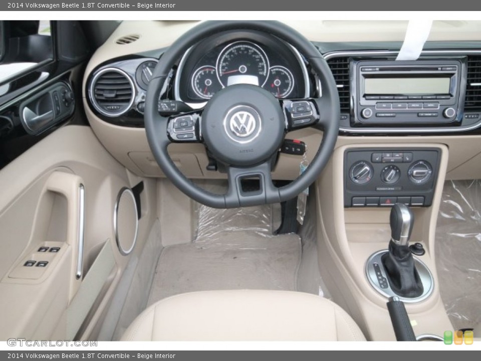 Beige Interior Dashboard for the 2014 Volkswagen Beetle 1.8T Convertible #94195183
