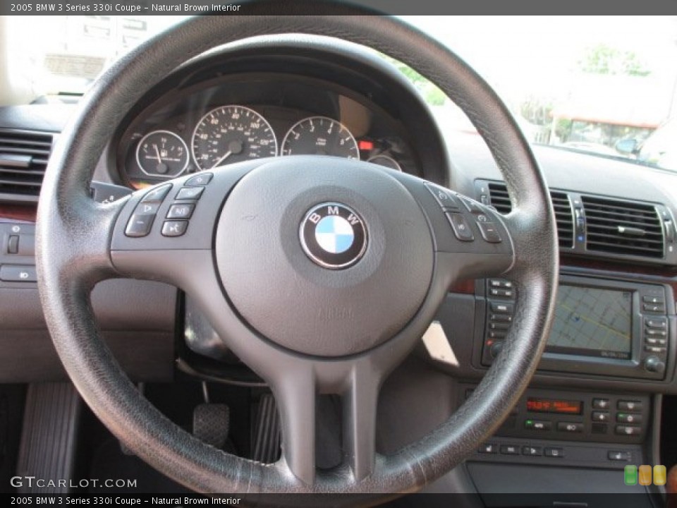 Natural Brown Interior Steering Wheel for the 2005 BMW 3 Series 330i Coupe #94199218