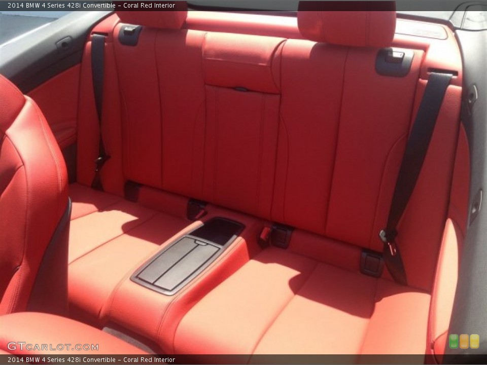 Coral Red Interior Rear Seat for the 2014 BMW 4 Series 428i Convertible #94210135