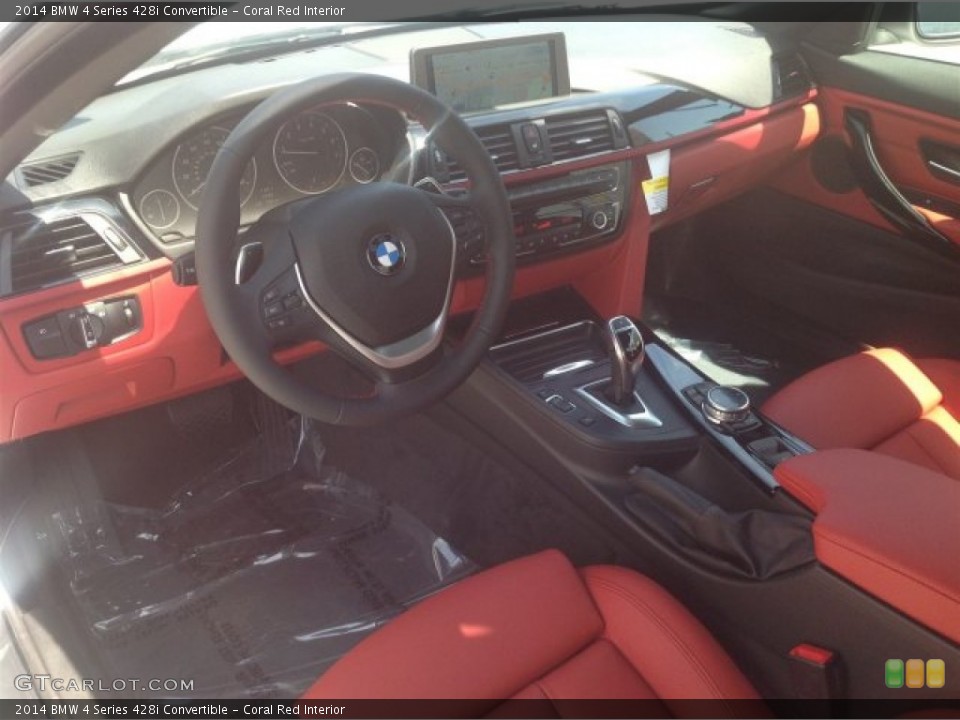 Coral Red Interior Front Seat for the 2014 BMW 4 Series 428i Convertible #94210153