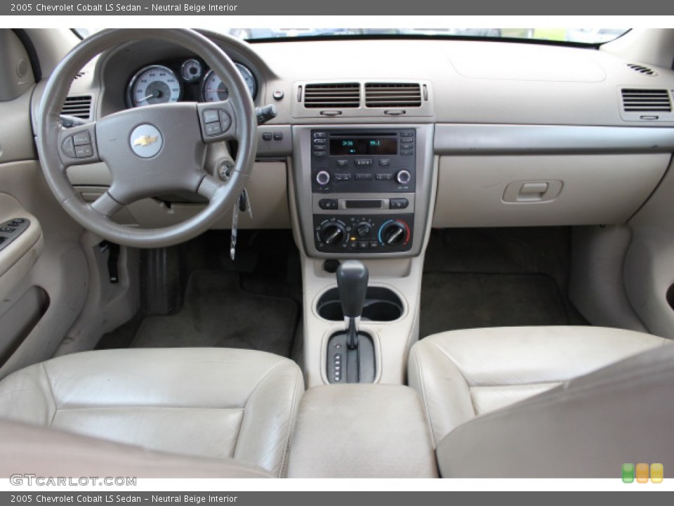 Neutral Beige Interior Dashboard for the 2005 Chevrolet Cobalt LS Sedan #94213903