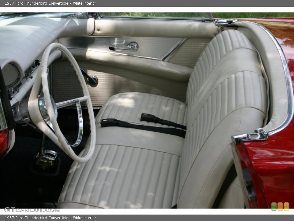 White Interior Photo for the 1957 Ford Thunderbird Convertible #94221542