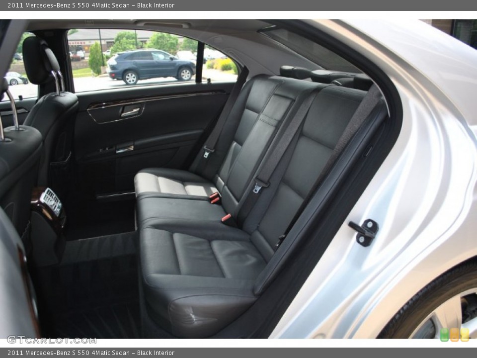 Black Interior Rear Seat for the 2011 Mercedes-Benz S 550 4Matic Sedan #94224464