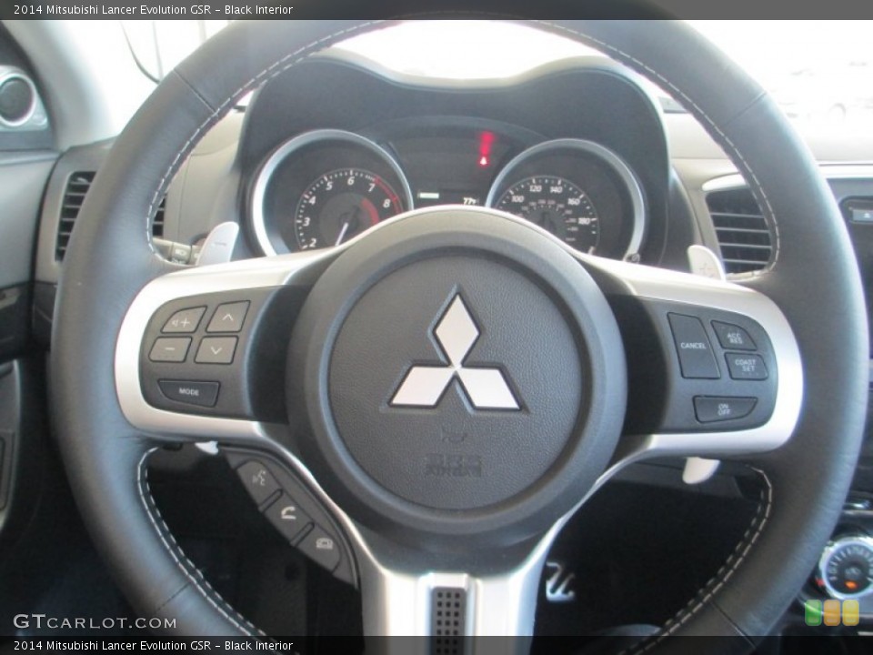 Black Interior Steering Wheel for the 2014 Mitsubishi Lancer Evolution GSR #94229198