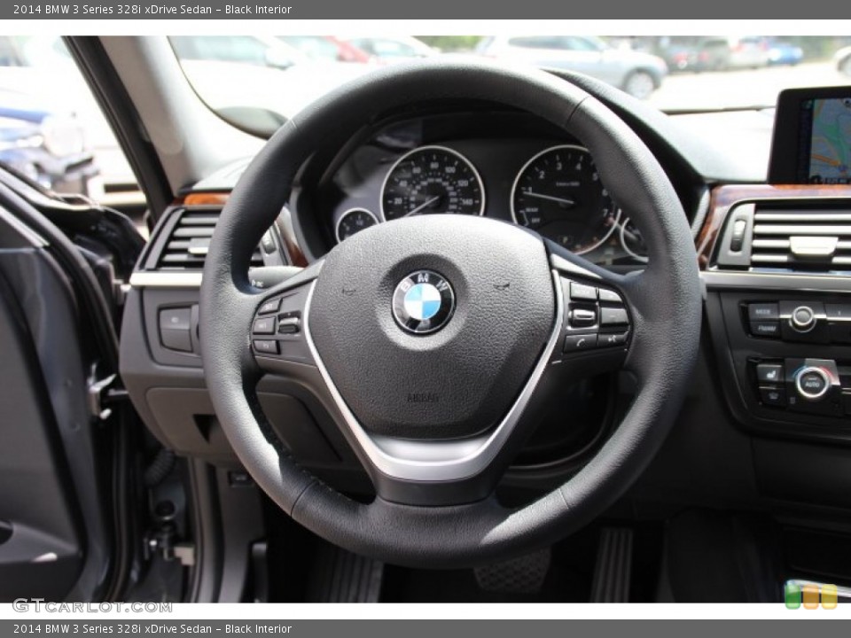 Black Interior Steering Wheel for the 2014 BMW 3 Series 328i xDrive Sedan #94237701