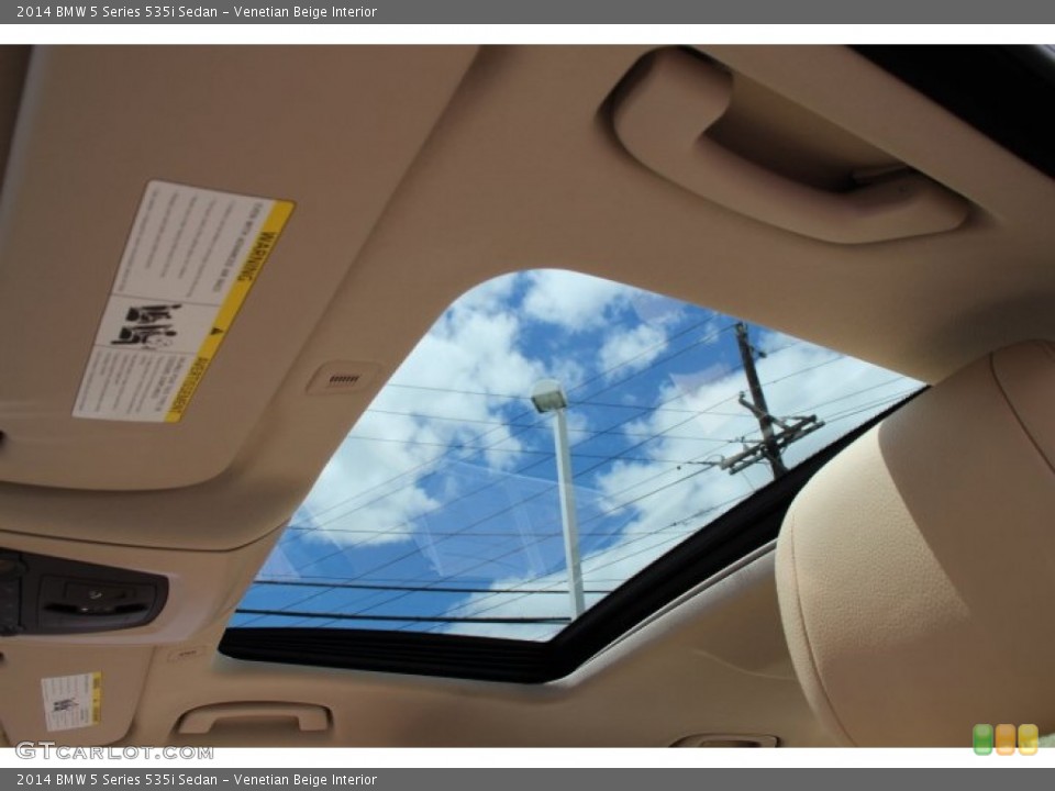 Venetian Beige Interior Sunroof for the 2014 BMW 5 Series 535i Sedan #94239827