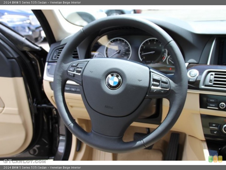 Venetian Beige Interior Steering Wheel for the 2014 BMW 5 Series 535i Sedan #94239926