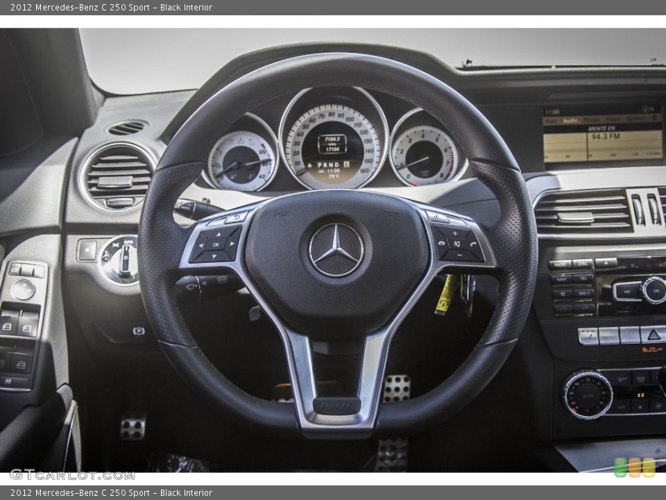 Black Interior Steering Wheel for the 2012 Mercedes-Benz C 250 Sport #94277255