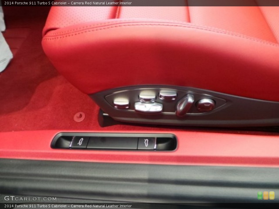 Carrera Red Natural Leather Interior Controls for the 2014 Porsche 911 Turbo S Cabriolet #94277645