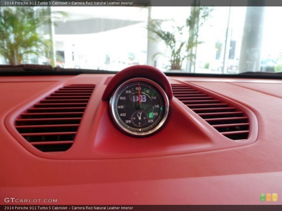Carrera Red Natural Leather Interior Gauges for the 2014 Porsche 911 Turbo S Cabriolet #94277699