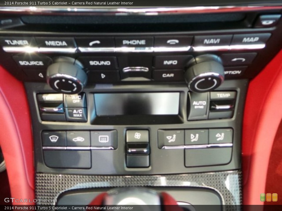 Carrera Red Natural Leather Interior Controls for the 2014 Porsche 911 Turbo S Cabriolet #94277722