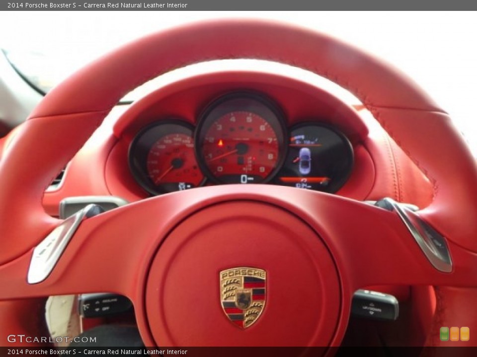 Carrera Red Natural Leather Interior Steering Wheel for the 2014 Porsche Boxster S #94278548
