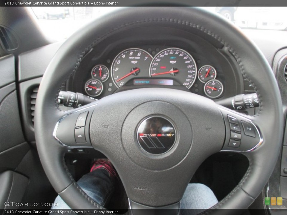 Ebony Interior Steering Wheel for the 2013 Chevrolet Corvette Grand Sport Convertible #94300754