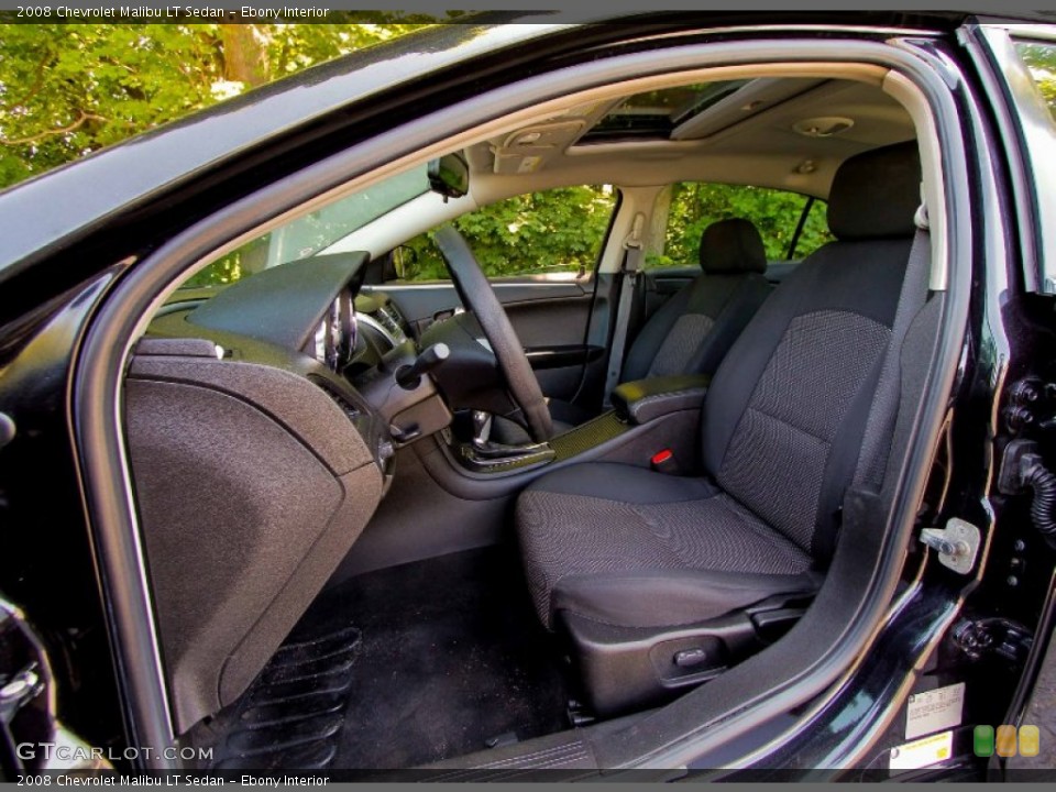 Ebony Interior Front Seat for the 2008 Chevrolet Malibu LT Sedan #94312418