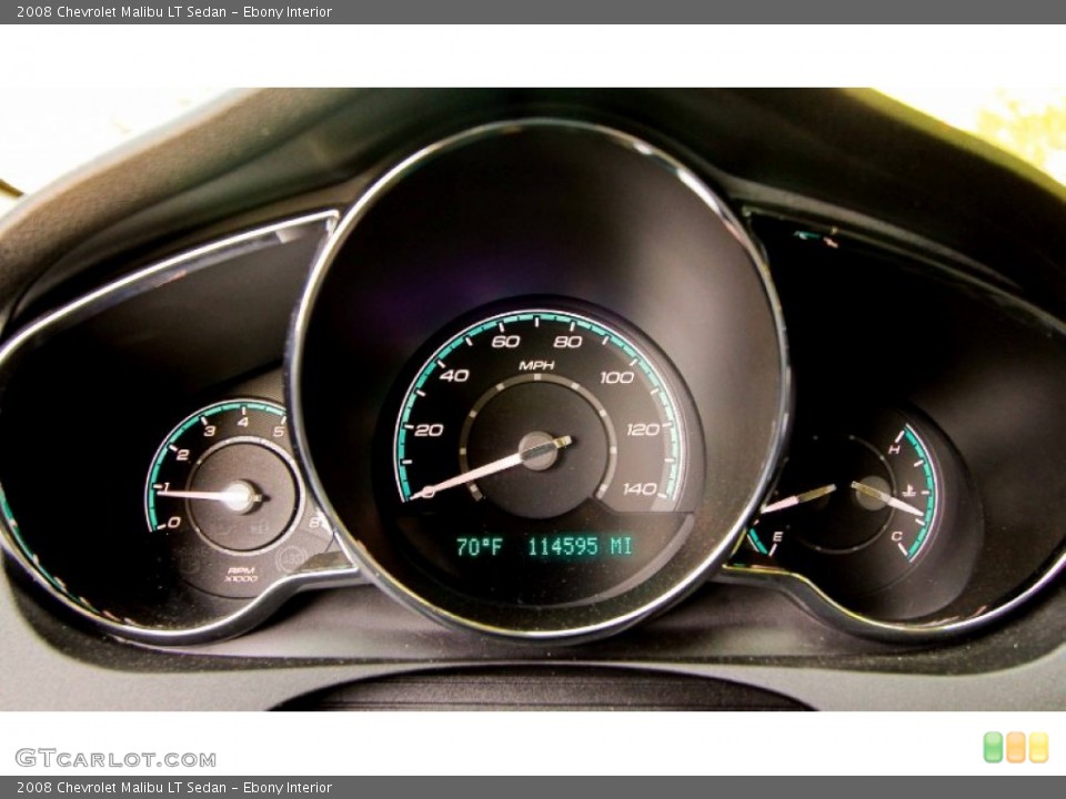 Ebony Interior Gauges for the 2008 Chevrolet Malibu LT Sedan #94312520