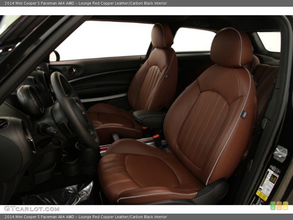 Lounge Red Copper Leather/Carbon Black Interior Front Seat for the 2014 Mini Cooper S Paceman All4 AWD #94313378