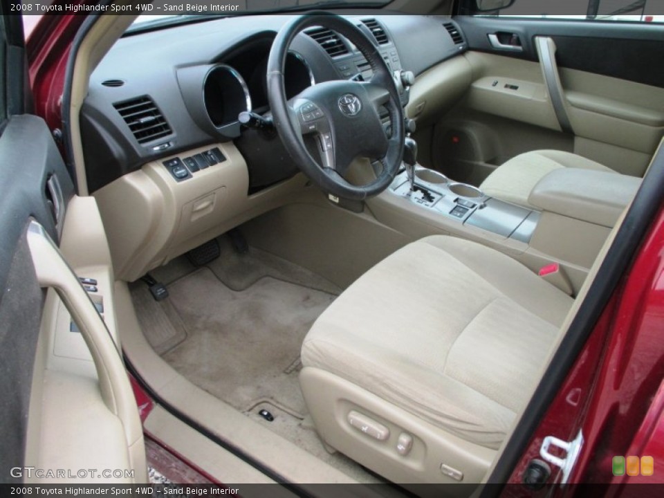 Sand Beige Interior Photo for the 2008 Toyota Highlander Sport 4WD #94316255