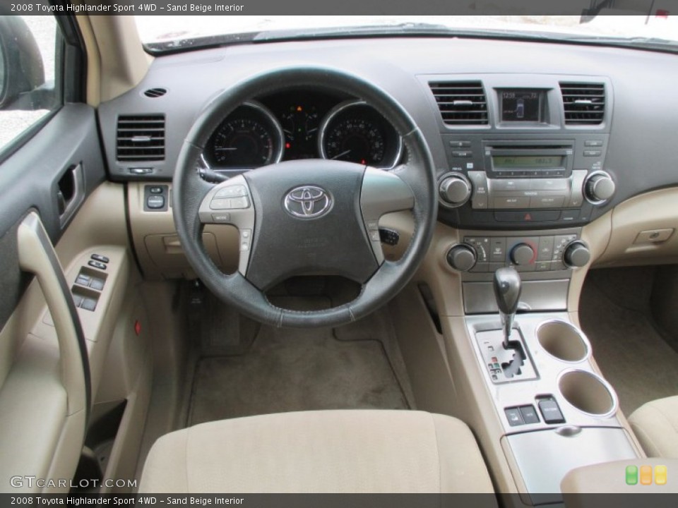 Sand Beige Interior Dashboard for the 2008 Toyota Highlander Sport 4WD #94316450