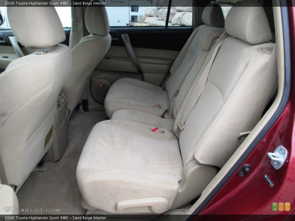 Sand Beige Interior Rear Seat for the 2008 Toyota Highlander Sport 4WD #94316459