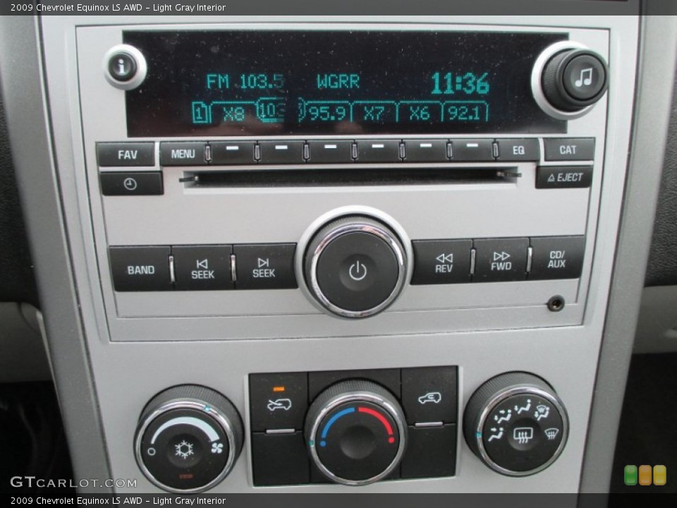 Light Gray Interior Controls for the 2009 Chevrolet Equinox LS AWD #94319185