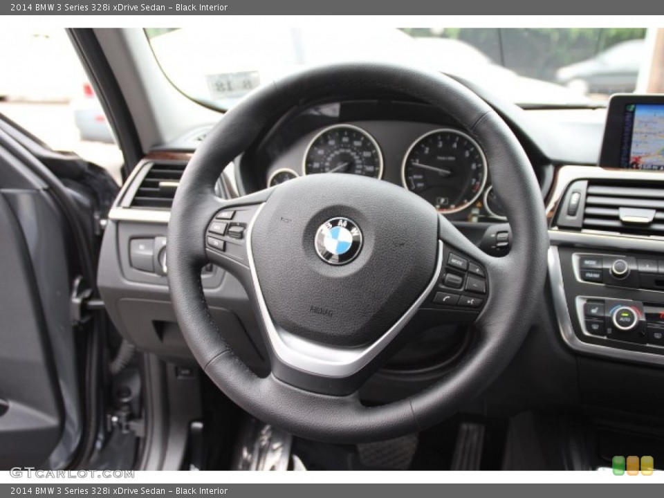 Black Interior Steering Wheel for the 2014 BMW 3 Series 328i xDrive Sedan #94334510