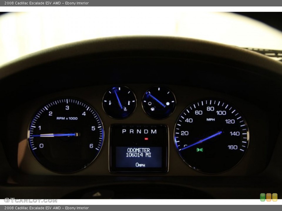 Ebony Interior Gauges for the 2008 Cadillac Escalade ESV AWD #94336368