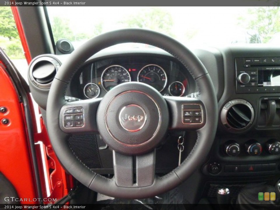 Black Interior Steering Wheel for the 2014 Jeep Wrangler Sport S 4x4 #94340517