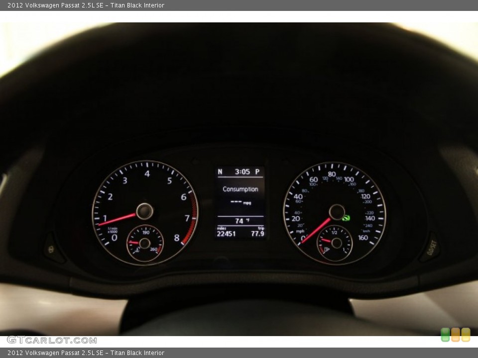Titan Black Interior Gauges for the 2012 Volkswagen Passat 2.5L SE #94346730