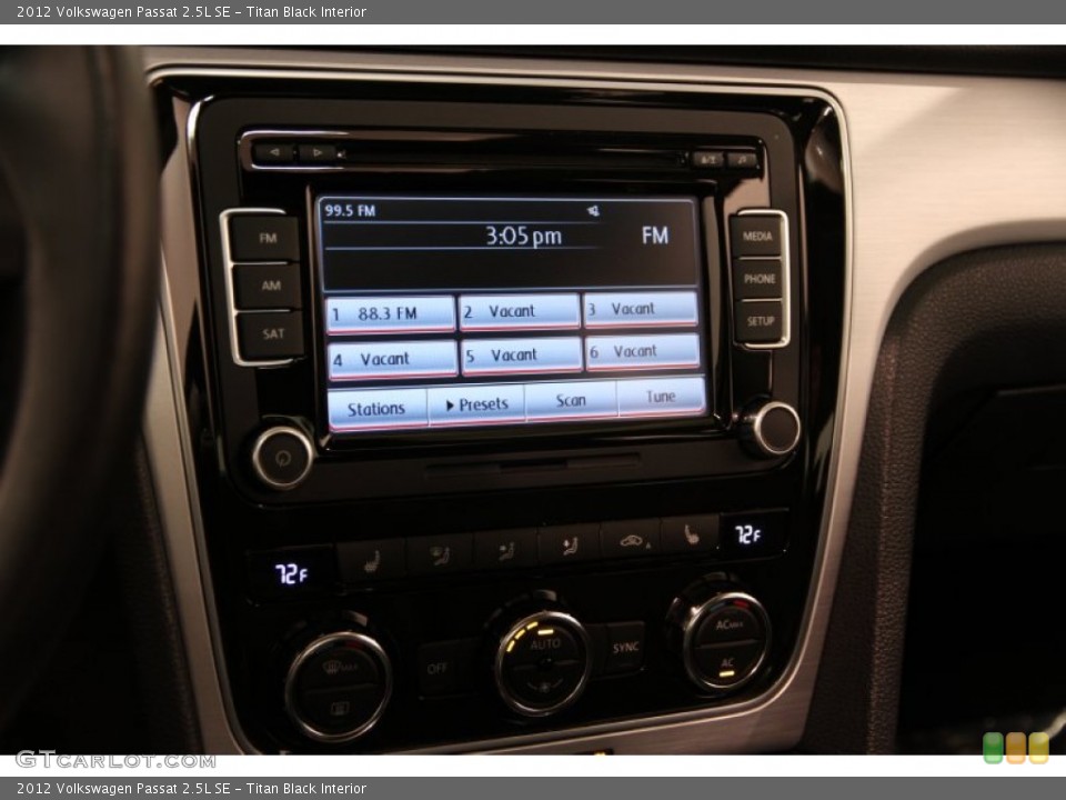 Titan Black Interior Controls for the 2012 Volkswagen Passat 2.5L SE #94346772