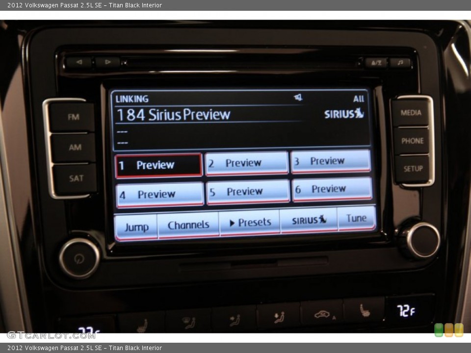 Titan Black Interior Controls for the 2012 Volkswagen Passat 2.5L SE #94346817