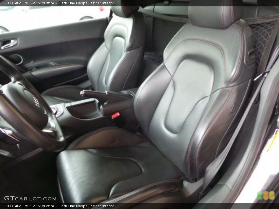Black Fine Nappa Leather Interior Front Seat for the 2011 Audi R8 5.2 FSI quattro #94347138