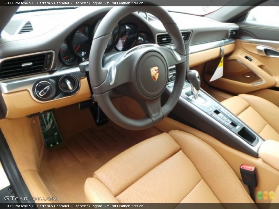 Espresso/Cognac Natural Leather Interior Prime Interior for the 2014 Porsche 911 Carrera S Cabriolet #94347912