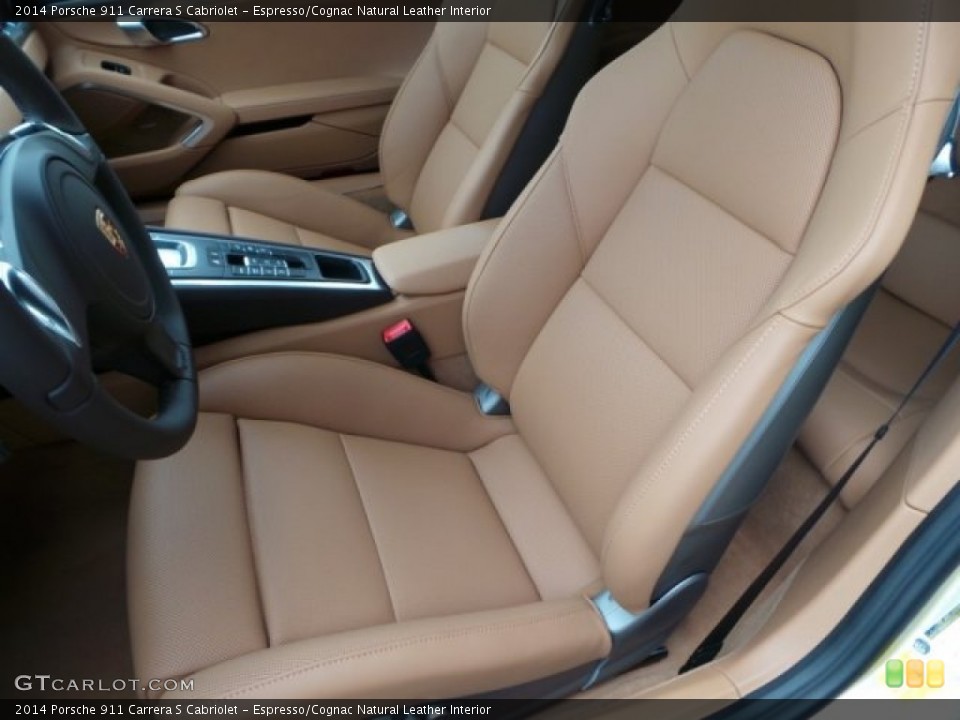 Espresso/Cognac Natural Leather Interior Front Seat for the 2014 Porsche 911 Carrera S Cabriolet #94347933