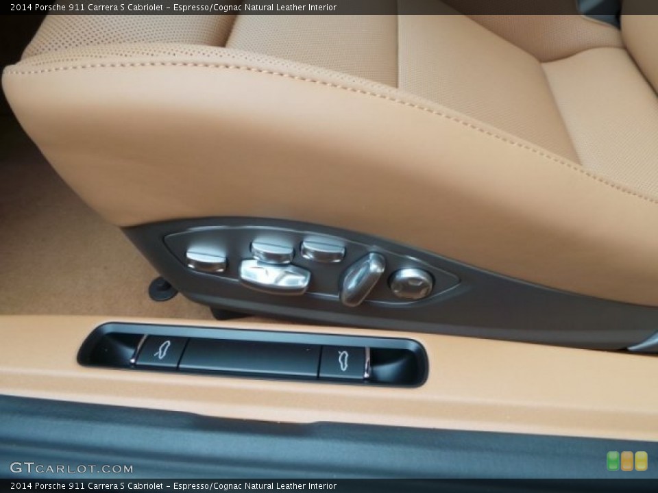 Espresso/Cognac Natural Leather Interior Controls for the 2014 Porsche 911 Carrera S Cabriolet #94347951