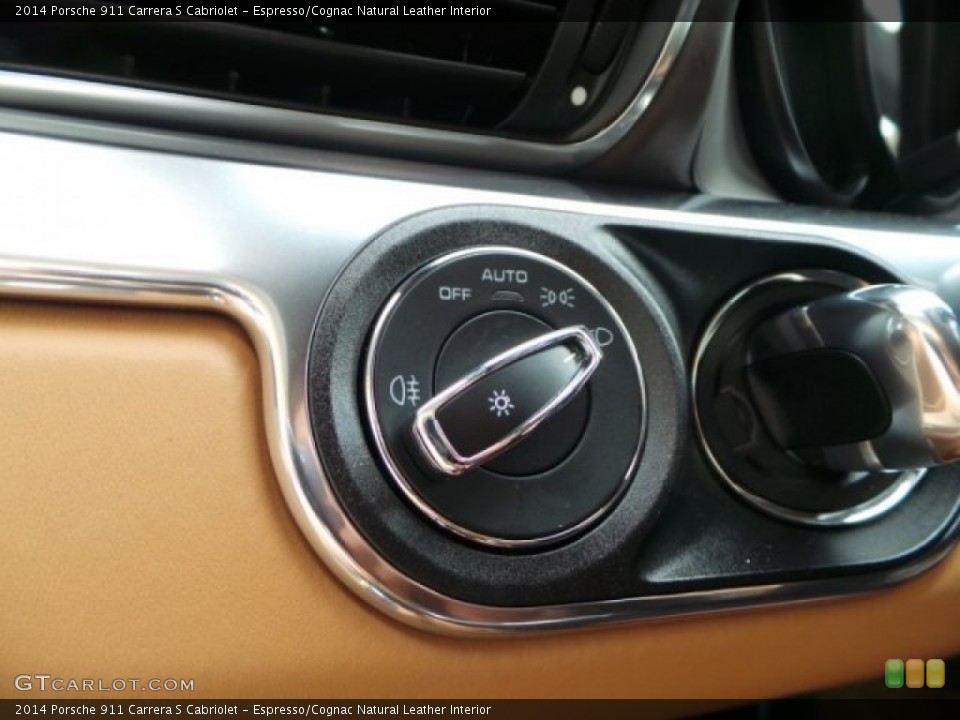 Espresso/Cognac Natural Leather Interior Controls for the 2014 Porsche 911 Carrera S Cabriolet #94348137