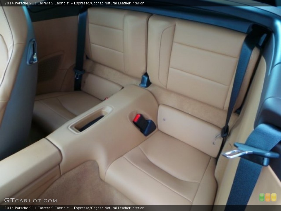 Espresso/Cognac Natural Leather Interior Rear Seat for the 2014 Porsche 911 Carrera S Cabriolet #94348158