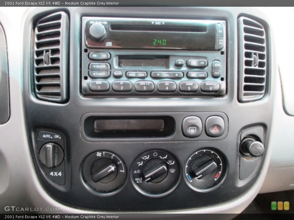 Medium Graphite Grey Interior Controls for the 2001 Ford Escape XLS V6 4WD #94352727