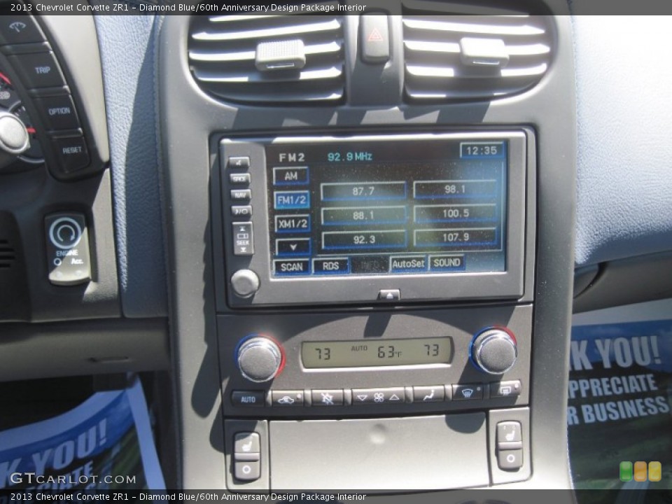 Diamond Blue/60th Anniversary Design Package Interior Controls for the 2013 Chevrolet Corvette ZR1 #94362686