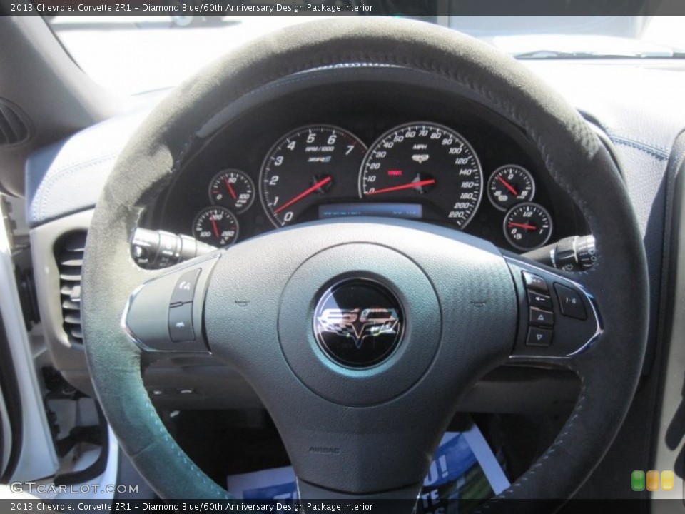 Diamond Blue/60th Anniversary Design Package Interior Steering Wheel for the 2013 Chevrolet Corvette ZR1 #94362833