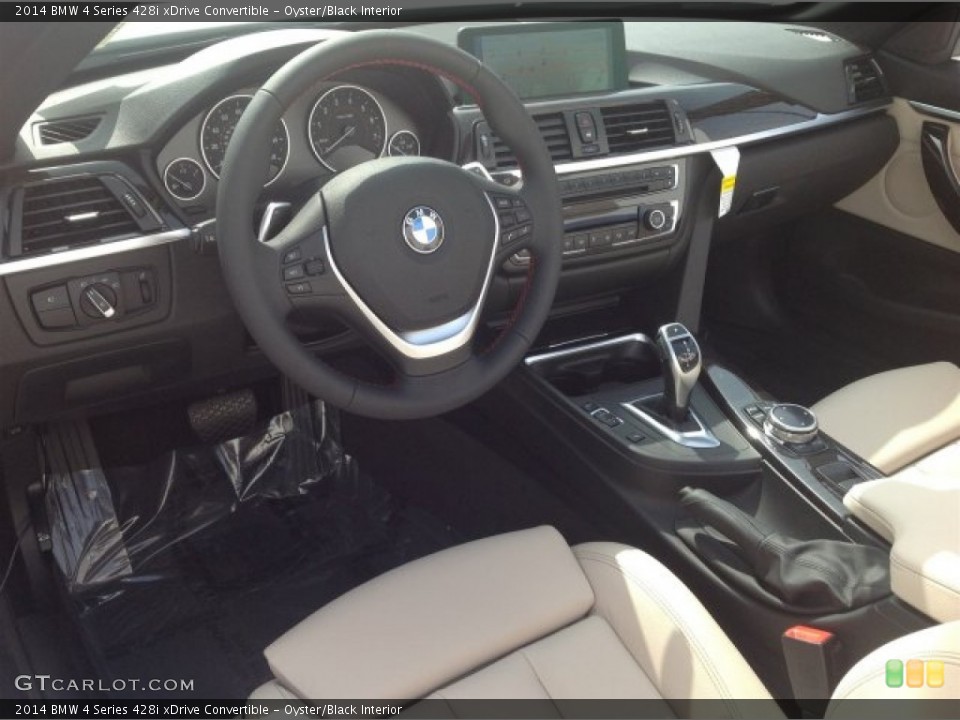 Oyster/Black Interior Photo for the 2014 BMW 4 Series 428i xDrive Convertible #94377599