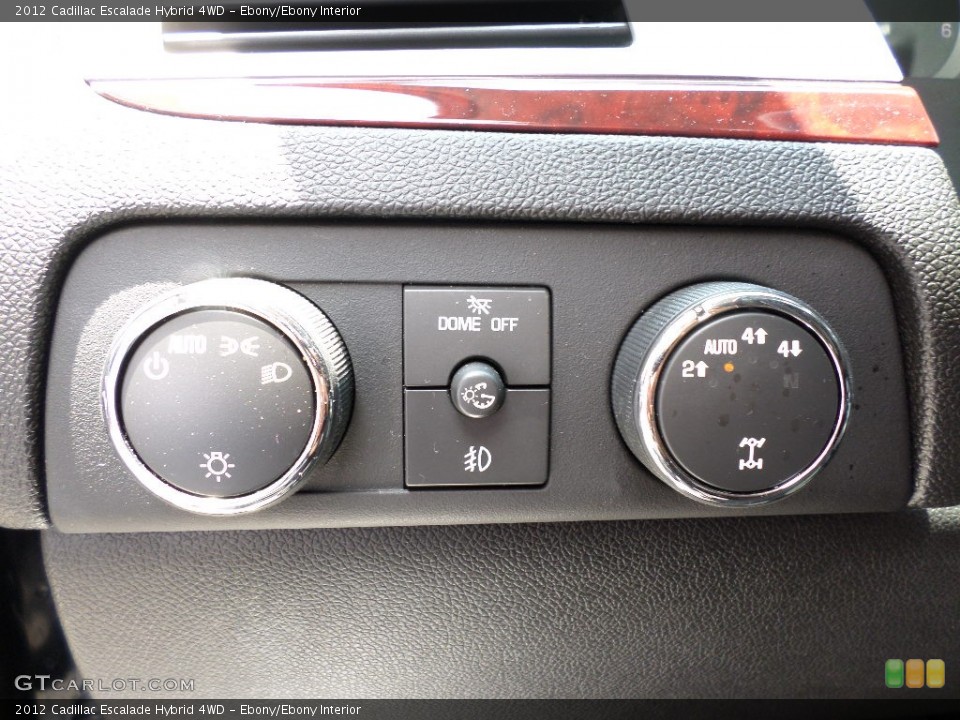 Ebony/Ebony Interior Controls for the 2012 Cadillac Escalade Hybrid 4WD #94381667