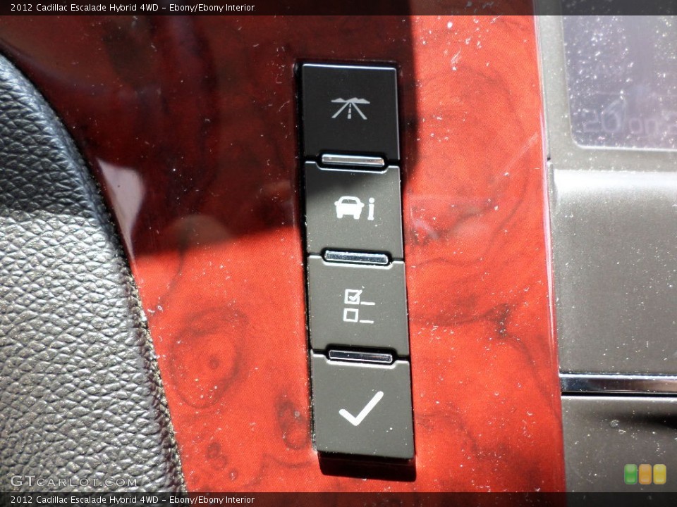 Ebony/Ebony Interior Controls for the 2012 Cadillac Escalade Hybrid 4WD #94381766