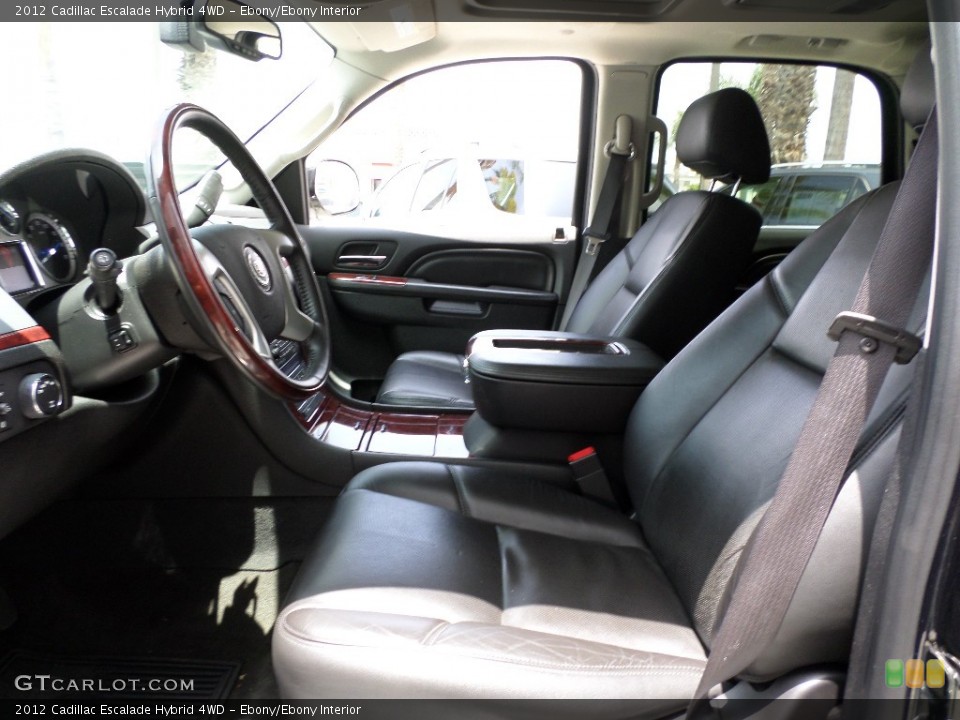 Ebony/Ebony Interior Front Seat for the 2012 Cadillac Escalade Hybrid 4WD #94381892