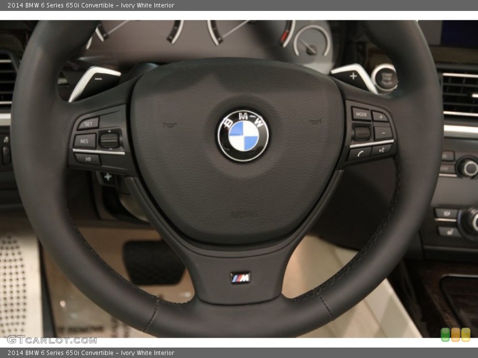 Ivory White Interior Steering Wheel for the 2014 BMW 6 Series 650i Convertible #94382690