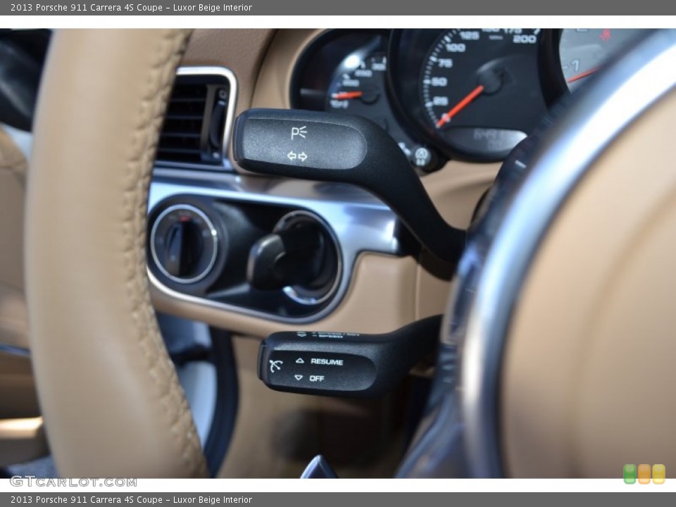 Luxor Beige Interior Controls for the 2013 Porsche 911 Carrera 4S Coupe #94389917