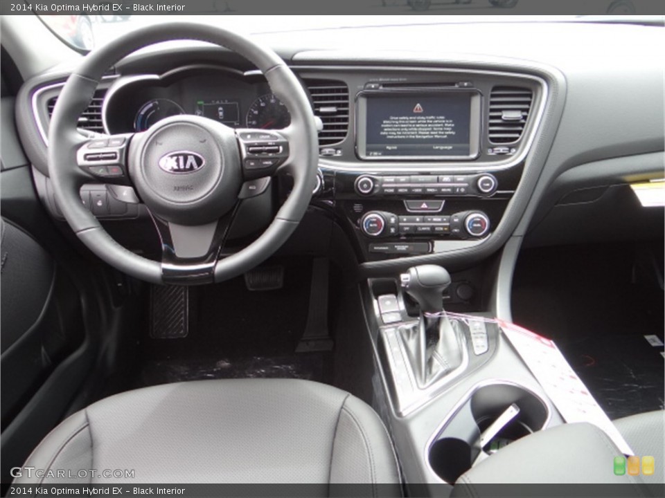 Black Interior Dashboard for the 2014 Kia Optima Hybrid EX #94390889