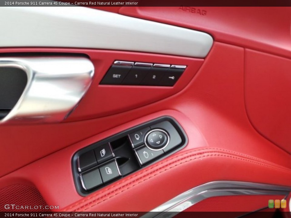 Carrera Red Natural Leather Interior Controls for the 2014 Porsche 911 Carrera 4S Coupe #94429022
