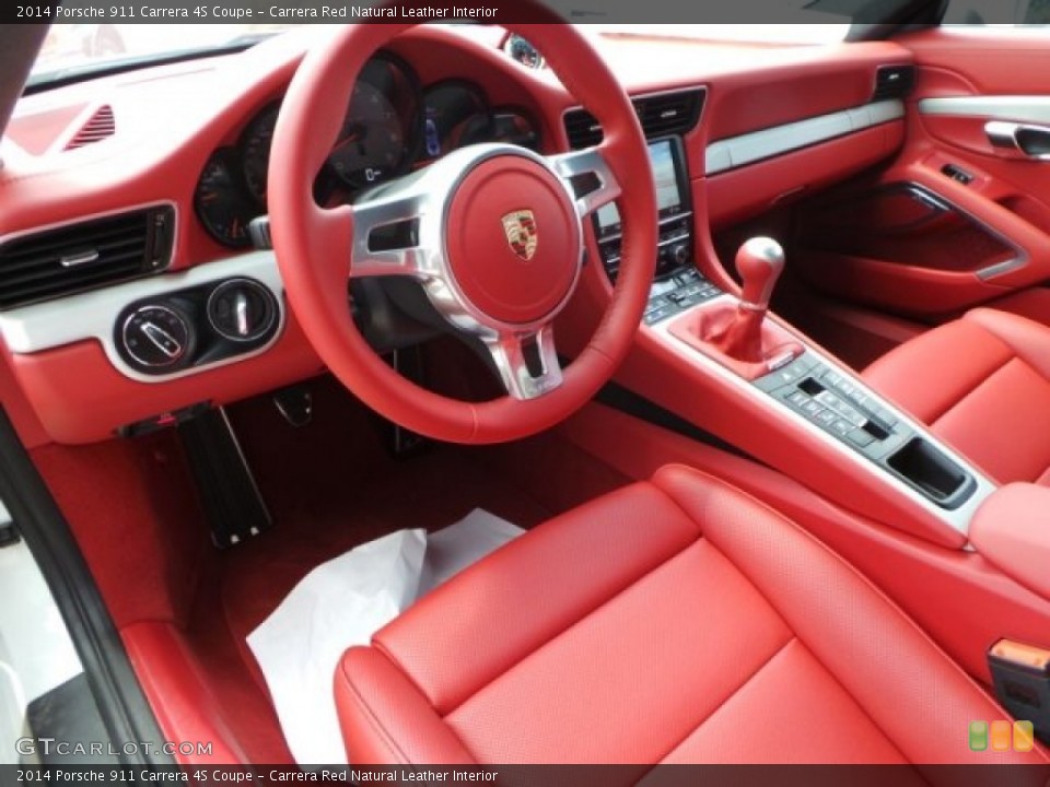 Carrera Red Natural Leather Interior Photo for the 2014 Porsche 911 Carrera 4S Coupe #94429046