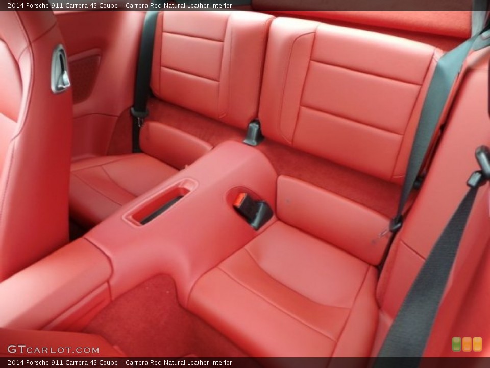Carrera Red Natural Leather Interior Rear Seat for the 2014 Porsche 911 Carrera 4S Coupe #94429334